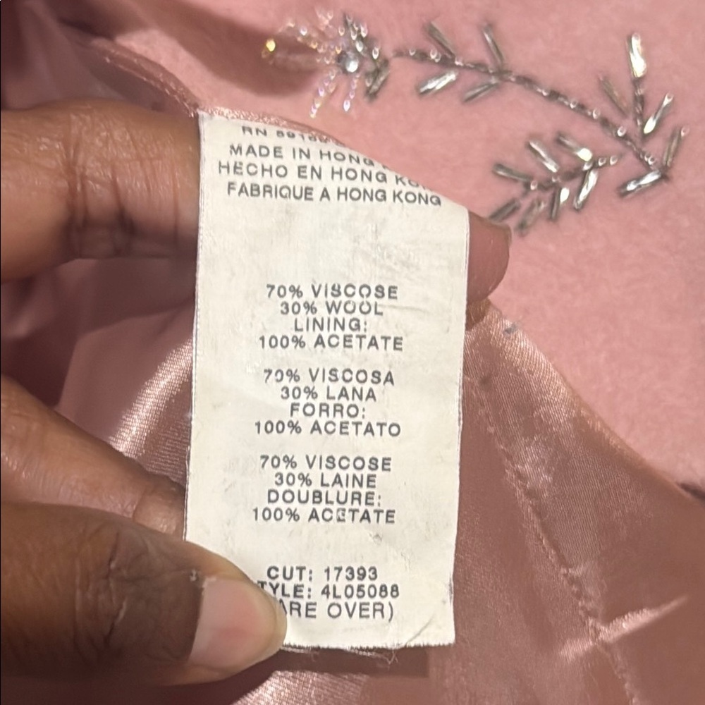 Vintage y2k Karen Kane Pink Blazer with Metallic Embellishments Sz large - Picture 9 of 14
